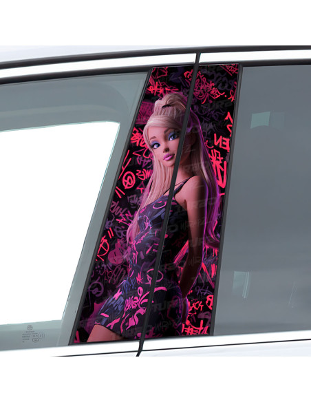 Sticker for car pillar Barbie Graffiti | TurboWrapz.com