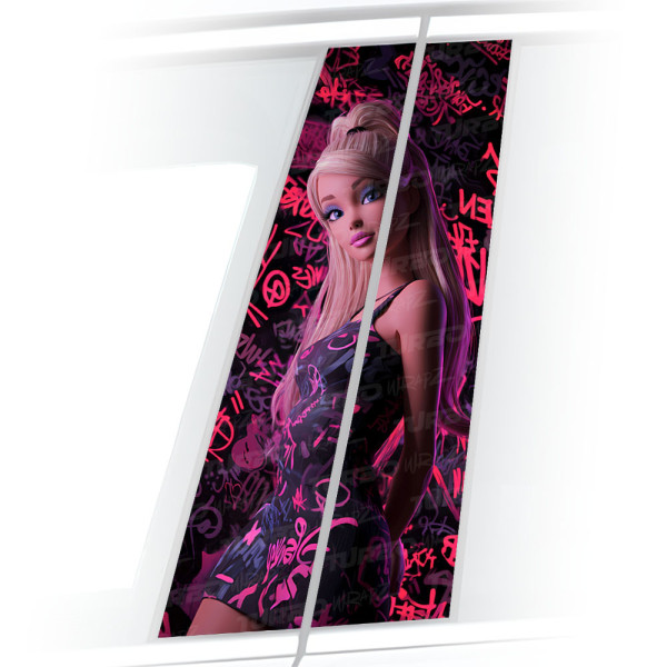 Sticker for car pillar Barbie Graffiti | TurboWrapz.com