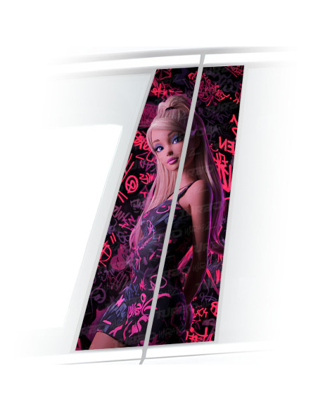 Sticker for car pillar Barbie Graffiti | TurboWrapz.com