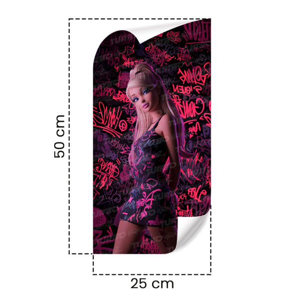 Sticker for car pillar Barbie Graffiti | TurboWrapz.com