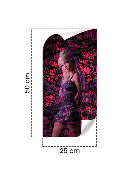 Sticker for car pillar Barbie Graffiti | TurboWrapz.com