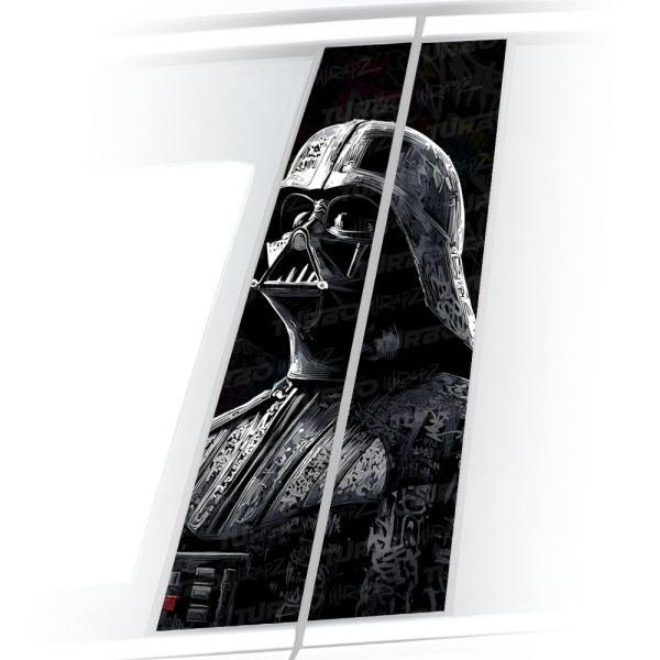 Sticker for car pillar Lord Vader Graffiti Czarnobiały | TurboWrapz.com