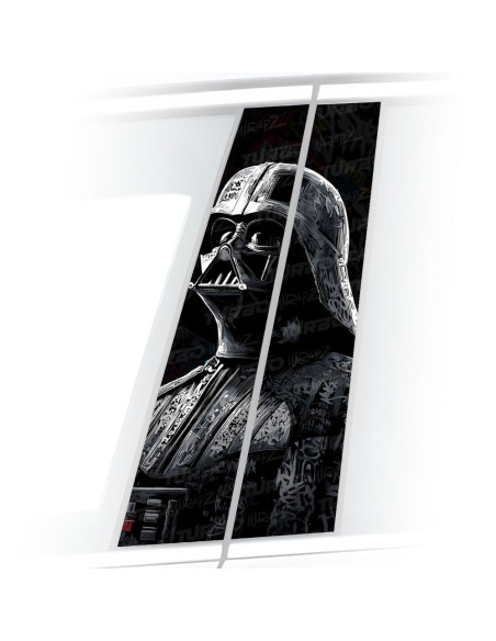 Sticker for car pillar Lord Vader Graffiti Czarnobiały | TurboWrapz.com