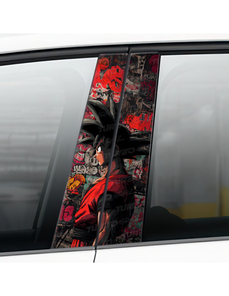 Sticker for car pillar Goku Graffiti | TurboWrapz.com