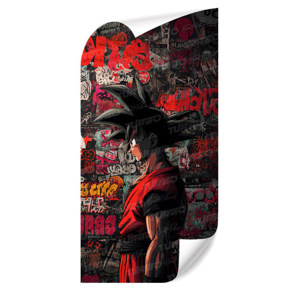 Sticker for car pillar Goku Graffiti | TurboWrapz.com