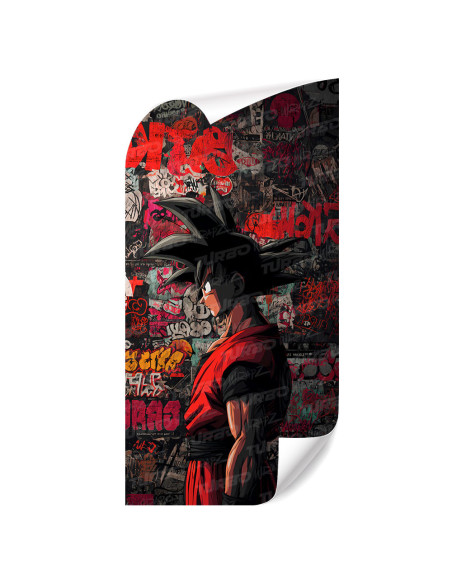 Sticker for car pillar Goku Graffiti | TurboWrapz.com