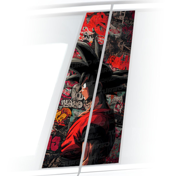 Sticker for car pillar Goku Graffiti | TurboWrapz.com