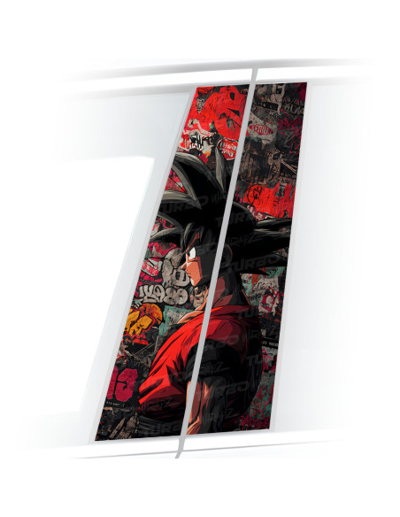Sticker for car pillar Goku Graffiti | TurboWrapz.com