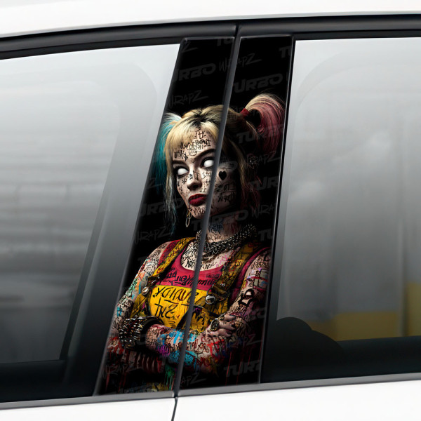 Naklejka na słupek samochodowy Harley Quinn Horror | TurboWrapz.com