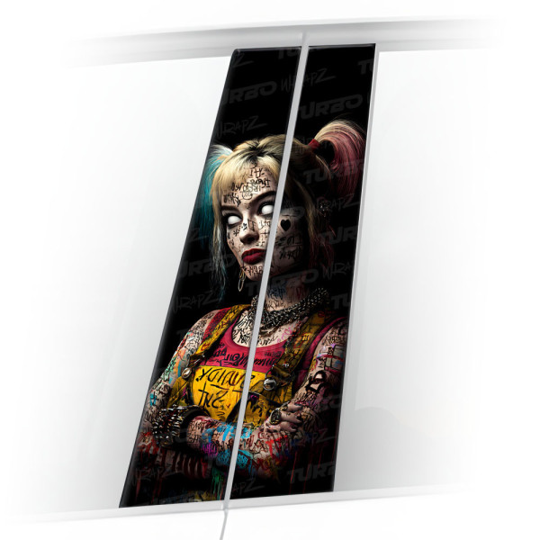 Sticker for car pillar Harley Quinn Horror | TurboWrapz.com
