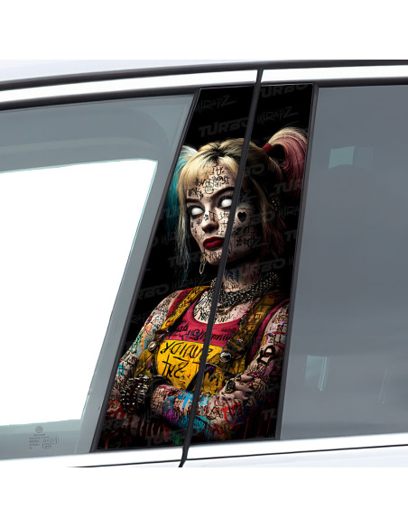 Naklejka na słupek samochodowy Harley Quinn Horror | TurboWrapz.com