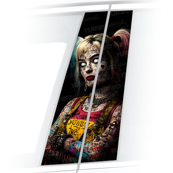 Sticker for car pillar Harley Quinn Horror | TurboWrapz.com