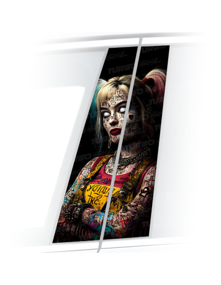 Sticker for car pillar Harley Quinn Horror | TurboWrapz.com