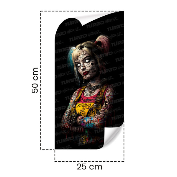 Sticker for car pillar Harley Quinn Horror | TurboWrapz.com