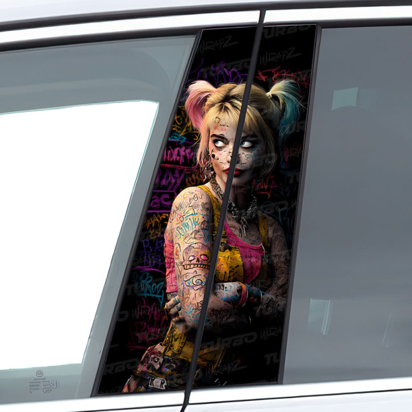 Sticker for car pillar Harley Quinn Graffiti | TurboWrapz.com