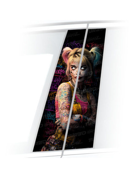 Sticker for car pillar Harley Quinn Graffiti | TurboWrapz.com