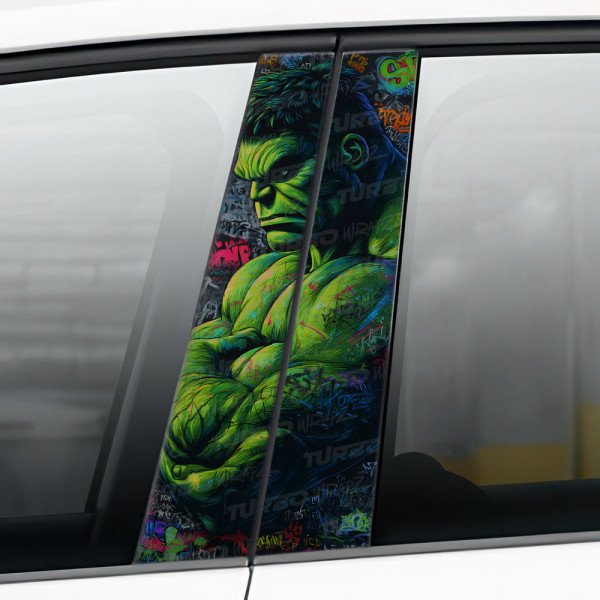 Sticker for car pillar Hulk Graffiti | TurboWrapz.com