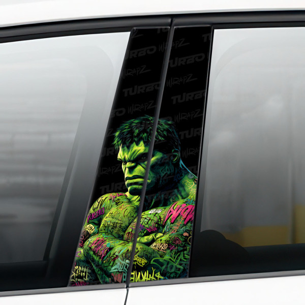 Sticker for car pillar Hulk Graffiti | TurboWrapz.com