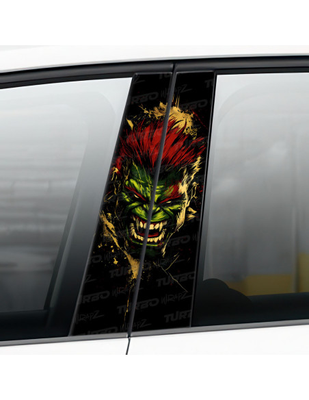 Sticker for car pillar Hulk Ork | TurboWrapz.com