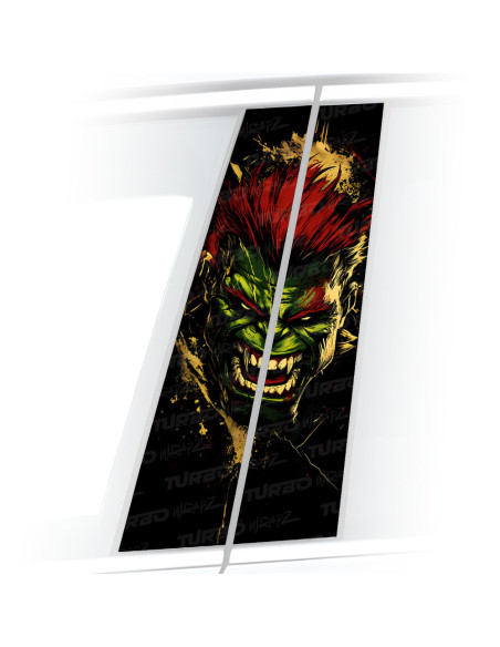 Sticker for car pillar Hulk Ork | TurboWrapz.com