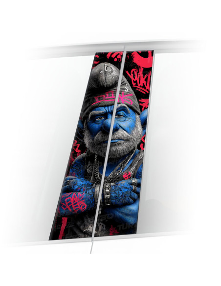 Sticker for car pillar Papa Smerf Graffiti | TurboWrapz.com