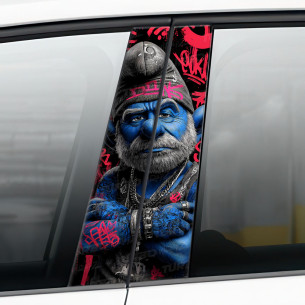 Naklejka na słupek samochodowy Papa Smerf Graffiti | TurboWrapz.com 2