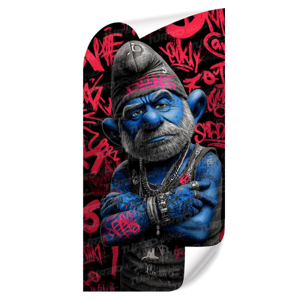 Sticker for car pillar Papa Smerf Graffiti | TurboWrapz.com