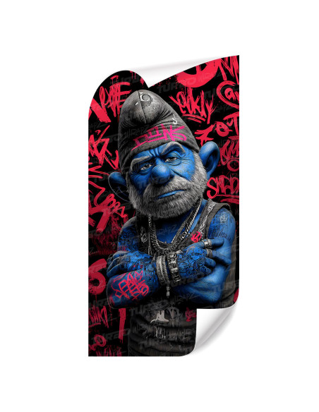 Sticker for car pillar Papa Smerf Graffiti | TurboWrapz.com