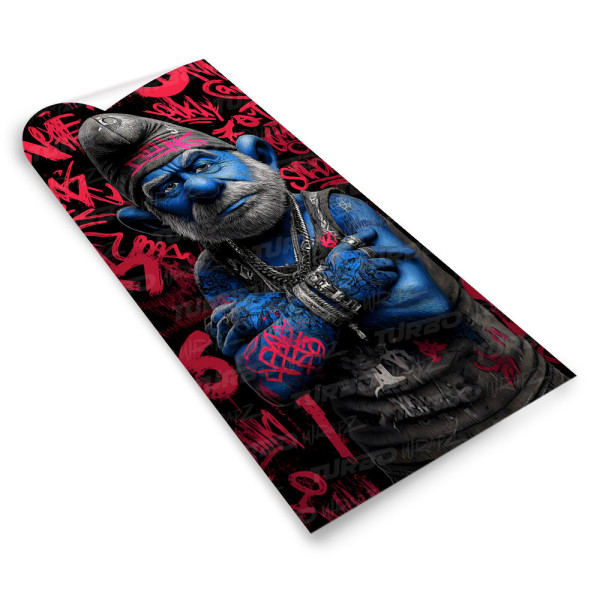 Sticker for car pillar Papa Smerf Graffiti | TurboWrapz.com