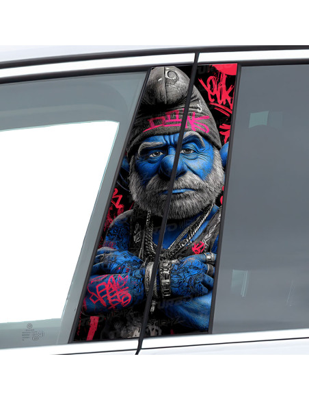 Sticker for car pillar Papa Smerf Graffiti | TurboWrapz.com