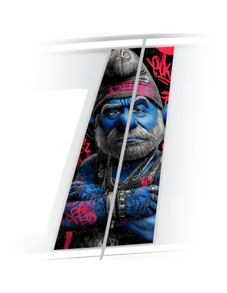 Sticker for car pillar Papa Smerf Graffiti | TurboWrapz.com