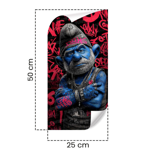 Sticker for car pillar Papa Smerf Graffiti | TurboWrapz.com