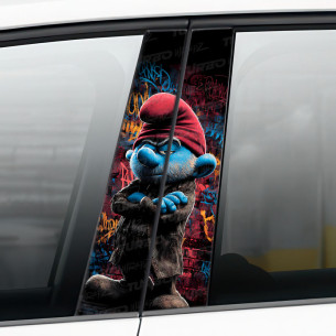 Naklejka na słupek samochodowy Brodaty Smerf Graffiti | TurboWrapz.com 2