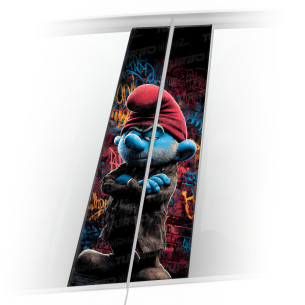 Sticker for car pillar Brodaty Smerf Graffiti | TurboWrapz.com