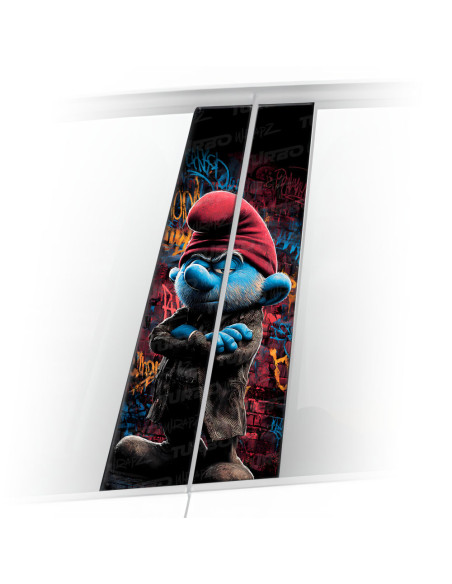 Sticker for car pillar Brodaty Smerf Graffiti | TurboWrapz.com