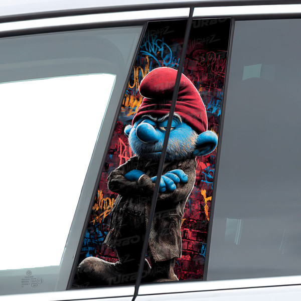 Sticker for car pillar Brodaty Smerf Graffiti | TurboWrapz.com