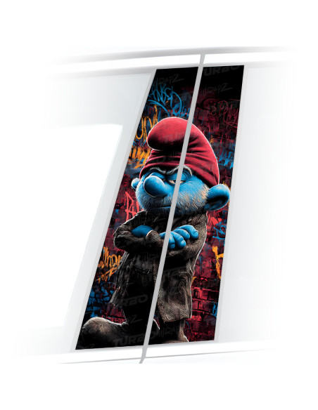 Sticker for car pillar Brodaty Smerf Graffiti | TurboWrapz.com