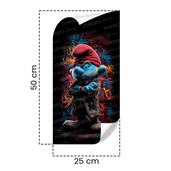Sticker for car pillar Brodaty Smerf Graffiti | TurboWrapz.com