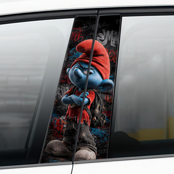 Sticker for car pillar Smerf Uczeń Graffiti | TurboWrapz.com