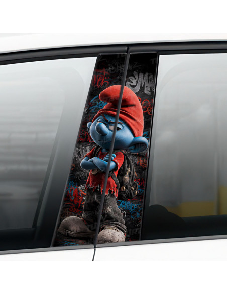 Sticker for car pillar Smerf Uczeń Graffiti | TurboWrapz.com