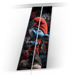 Naklejka na słupek samochodowy Smerf Uczeń Graffiti | TurboWrapz.com