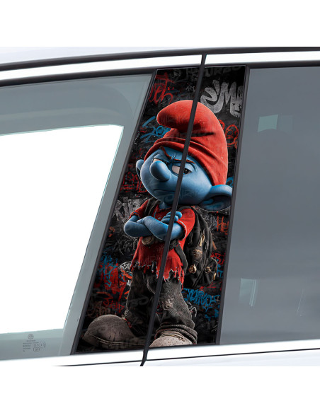 Sticker for car pillar Smerf Uczeń Graffiti | TurboWrapz.com