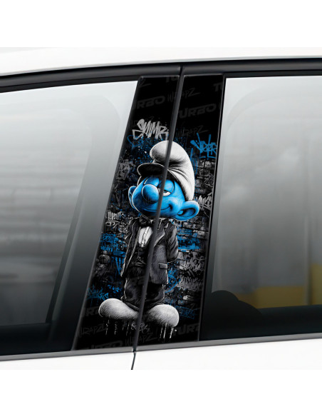 Sticker for car pillar Smerf Graffiti | TurboWrapz.com