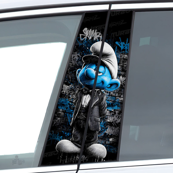 Naklejka na słupek samochodowy Smerf Graffiti | TurboWrapz.com