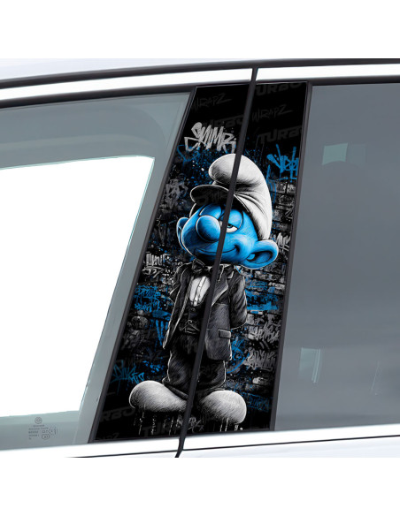 Sticker for car pillar Smerf Graffiti | TurboWrapz.com