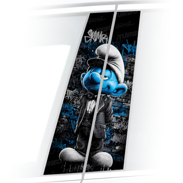 Sticker for car pillar Smerf Graffiti | TurboWrapz.com