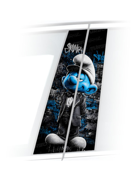 Naklejka na słupek samochodowy Smerf Graffiti | TurboWrapz.com