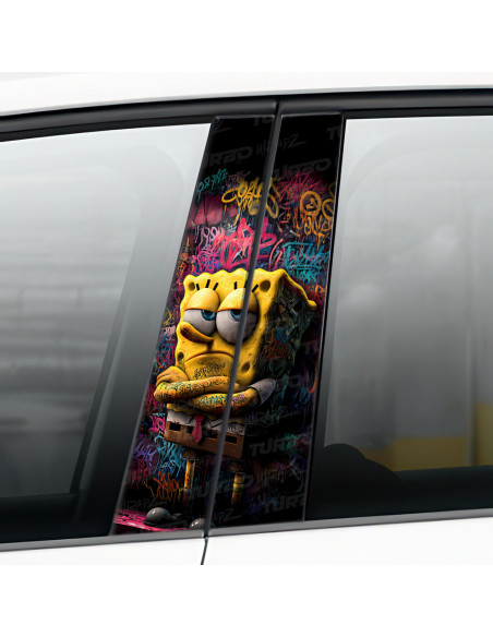 Naklejka na słupek samochodowy Spongebob Graffiti | TurboWrapz.com