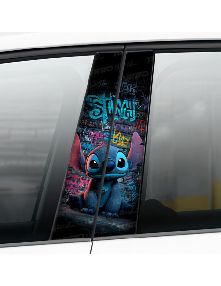 Sticker for car pillar Stitch Graffiti | TurboWrapz.com