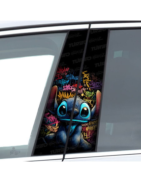 Sticker for car pillar Stitch Graffiti | TurboWrapz.com